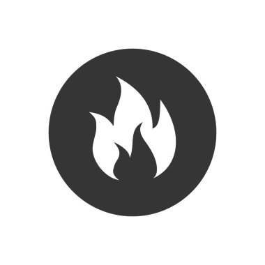 Beyaz üzerine alev ikonu. vektör çizimi düzlüğü