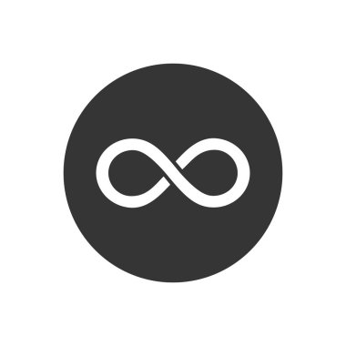 Sonsuz İkon Beyaz. vektör çizimi düz biçimi