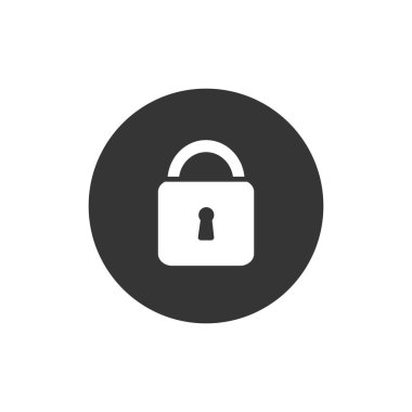 Güvenlik simgesi. Güvenlik sembolü vektör illüstrasyonunu düz şekilde koru