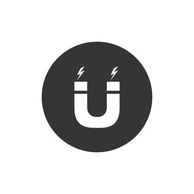 Beyaz üzerine mıknatıs simgesi. vektör çizimi düz biçimi