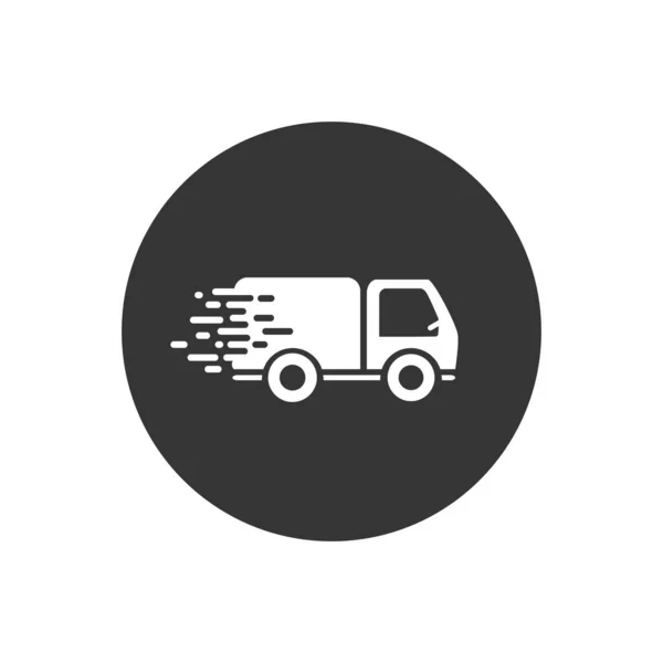 Snelle truck. Snelle levering icoon. Vlakke stijl — Stockvector