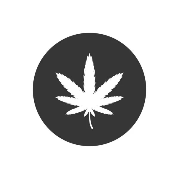 Marihuana icoon op wit. vector illustratie platte stylevector — Stockvector