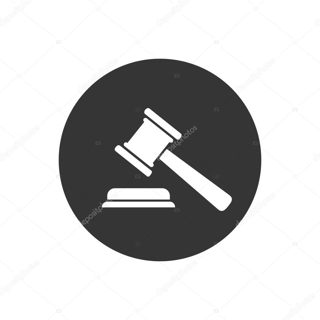 Judgement Justice icon in trendy flat style. Vector