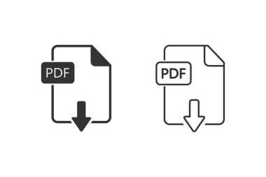 Dosya PDF satır simgesi seti. Vektör illüstrasyonu