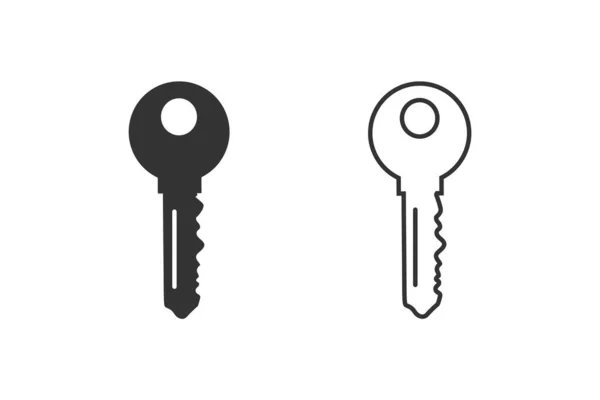 Ligne clé icône ensemble symbole vecteur blanc fond modifiable — Image vectorielle