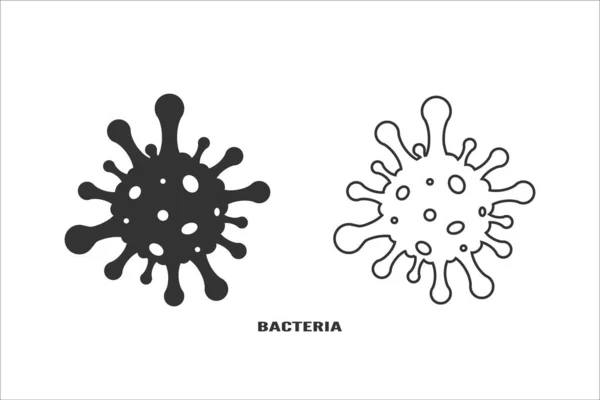 위험 한 박테리아 벡터 아이콘은 흰색에 분리 된 그림을 설정 한다 — 스톡 벡터