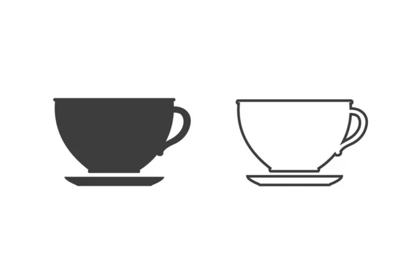 Чашку кофе. Кофейная чашка. Иконка кофе белый фон — стоковый вектор