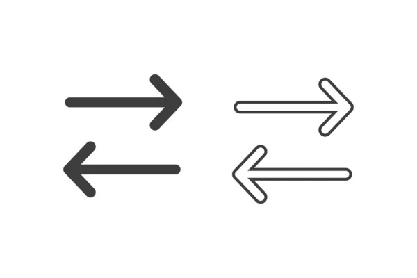 Arrow line icon set. Vector illustration — Stock Vector