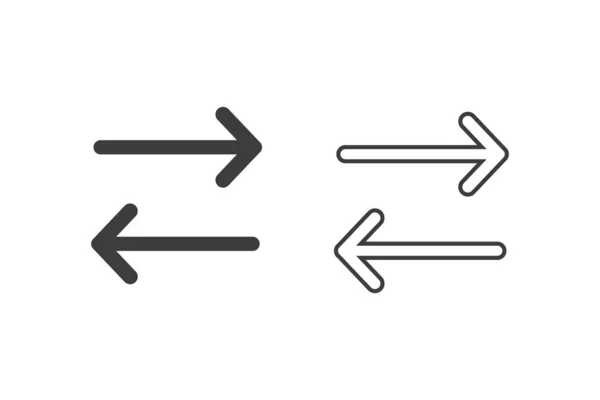 Conjunto de ícones de linha de seta. Ilustração vetorial — Vetor de Stock