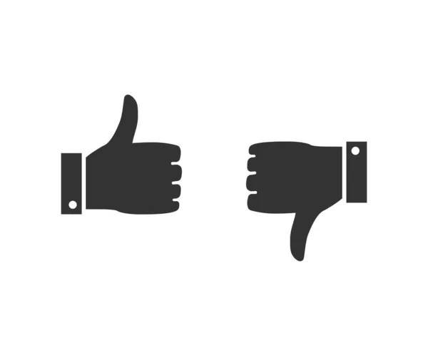 Thumbs up and thumbs down. Flat style stock vector illustration