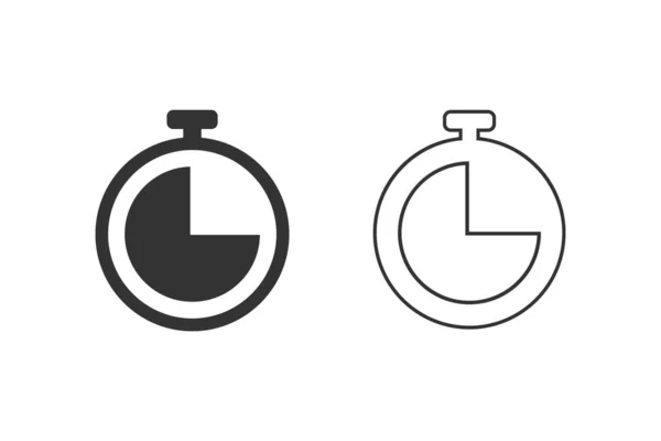 Imposta l'icona della linea temporale. Icona dell'orologio. Illustrazione vettoriale — Vettoriale Stock