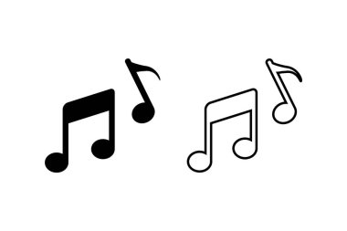 Müzik notası simgesi seti. Vektör illüstrasyonu