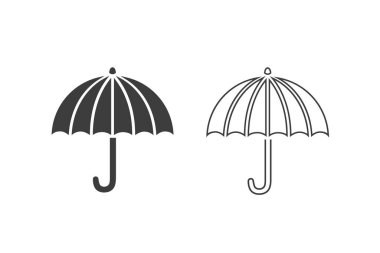 Şemsiye satır simgesi vektör illüstrasyonunu ayarla