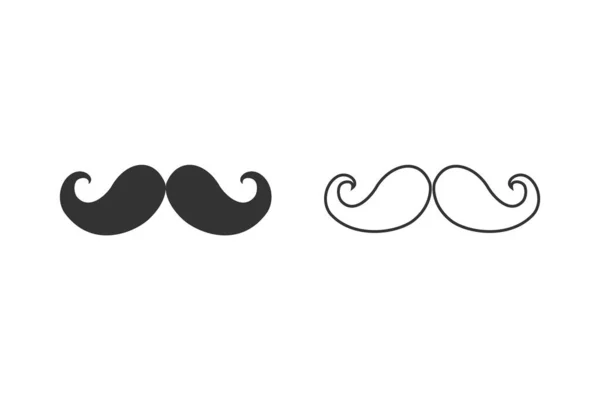 Mustache γραμμή εικονίδιο σύνολο διανυσματική απεικόνιση — Διανυσματικό Αρχείο