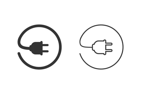 Plug vector lijn pictogram set, elektrisch symbool. Eenvoudig, vlak ontwerp voor web- of mobiele app — Stockvector
