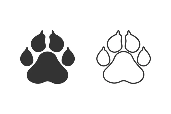 Набор иконок, векторная печать лапы - иллюстрация животных, символ домашнего животного — стоковый вектор