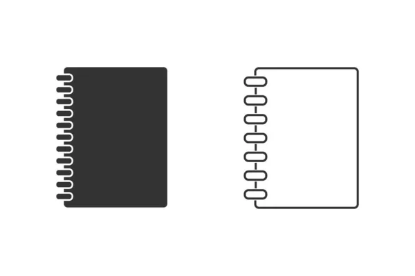 Geschlossene Notizbuch Zeile Icon Set Bild. Vektor — Stockvektor