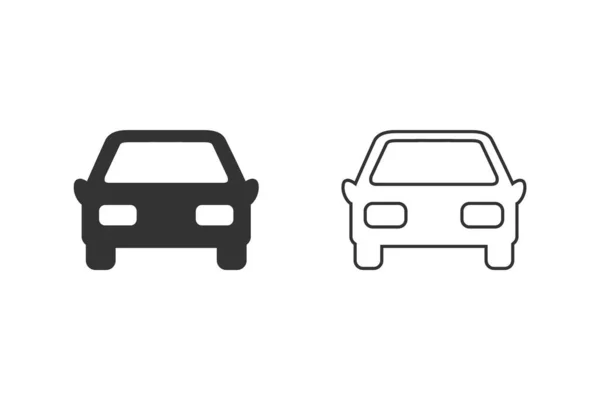 Ensemble d'icône de ligne simple avant de voiture. Illustration vectorielle — Image vectorielle