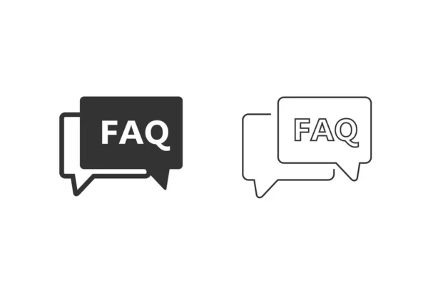 Faq línea icono conjunto vector ilustración en estilo plano — Archivo Imágenes Vectoriales