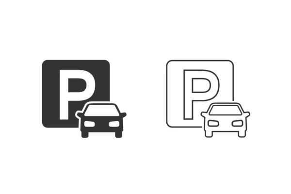 Parkeerlijn pictogram op wit. Vector — Stockvector