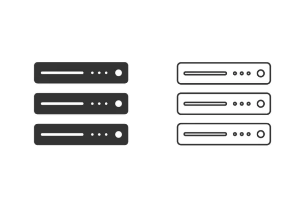 Computer Server Line Icon Set Vektor Illustration — Stockvektor