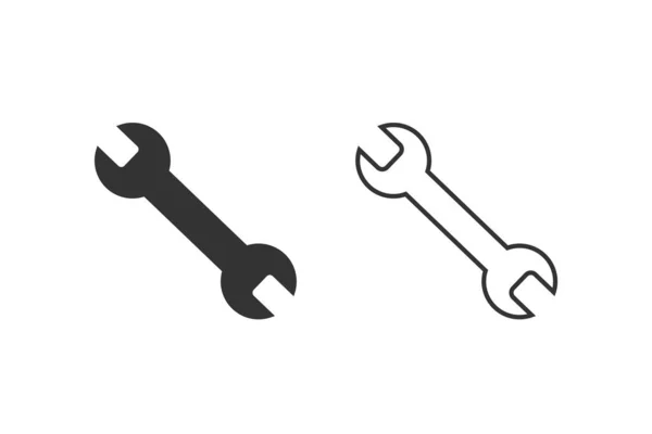 Reparatie lijn pictogram set. Een moersleutel icoon. Instellingen geïsoleerd. Vector — Stockvector