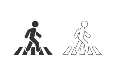 Crosswalk line icon symbol logo template. Vector clipart