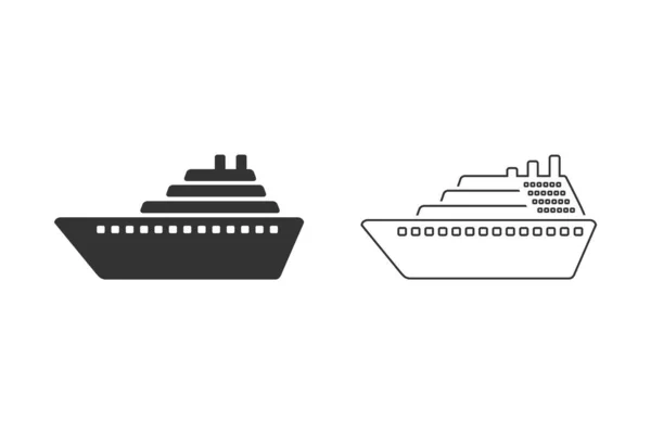 Schiffsliniensymbole setzen Vektor. Kreuzfahrtschiff Symbol-Illustration — Stockvektor