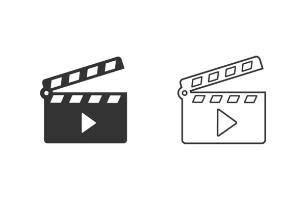 Movie clapper Open Line Icon Set. Vektor — Stockvektor