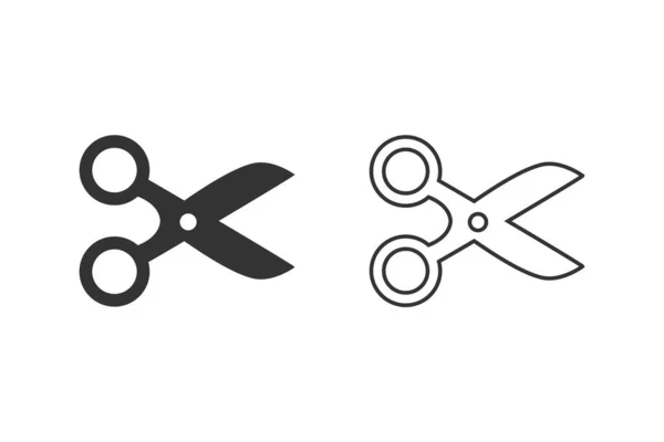 Иконка линии ножниц в модном плоском стиле. Символ иконки "Ножницы" для дизайна вашего сайта. Иллюстрация значка ножницы — стоковый вектор