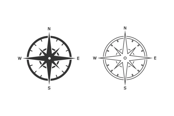 Compass Line набір значків Шаблон Векторний дизайн ілюстрації — стоковий вектор