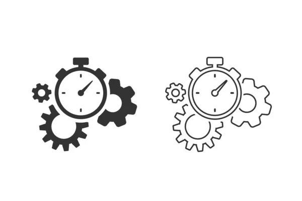 Productivity Line Icon Set på hvit. Vektor – stockvektor