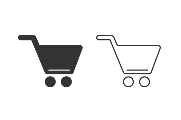 Icono de línea de compras conjunto vector. Icono del carrito — Archivo Imágenes Vectoriales