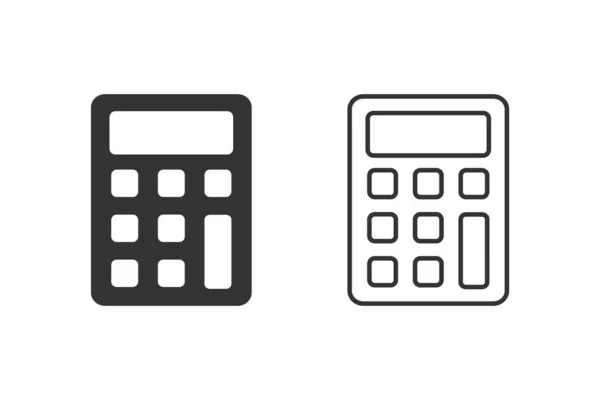 Calculadora vector línea icono conjunto. Diseño web vectorial — Vector de stock