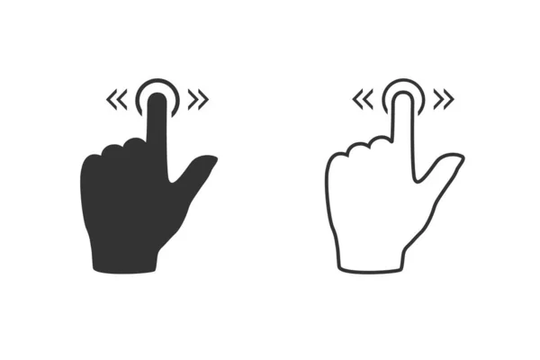 Skjut linje ikon set gest på vitt. Vektor — Stock vektor