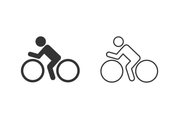 Modelo de logotipo de vetor de conjunto de ícone de linha de bicicleta — Vetor de Stock
