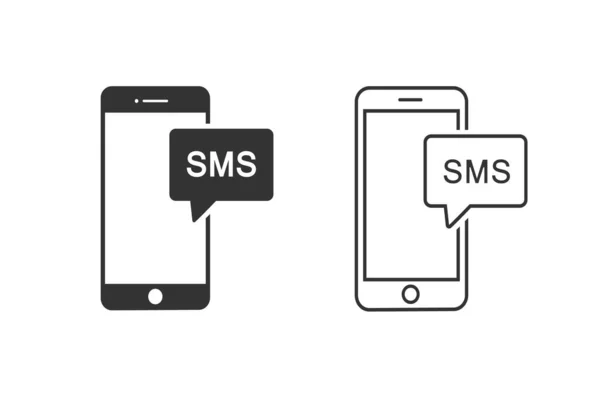 Ilustração de vetor de conjunto de ícone de linha de mensagem móvel —  Vetores de Stock