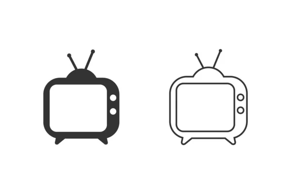 Ikona linii telewizyjnej. Ikona TV w modnym płaskim stylu na białym tle. Symbol telewizora do projektowania stron internetowych, logo, aplikacji, interfejsu użytkownika. Ilustracja wektora — Wektor stockowy