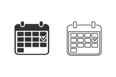 Takvimin izole edilmiş satır simgesi. Vektör