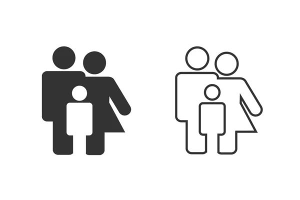 Family Line Icon Set Vector. diseño — Vector de stock