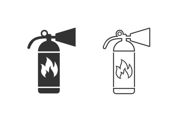 消火器ラインアイコンテンプレートの色を編集できます。火災の危険。白の背景に隔離された防火シンボルベクトル記号。グラフィックとウェブデザインのためのシンプルなロゴベクトルイラスト — ストックベクタ