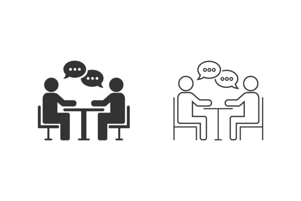 Design de conjunto de ícones de linha de reunião. ícone de consultoria de negócios em design de estilo plano. Ilustração vetorial — Vetor de Stock