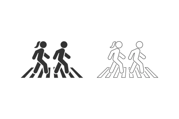 Walk line pictogram set symbool logo template. Vector — Stockvector