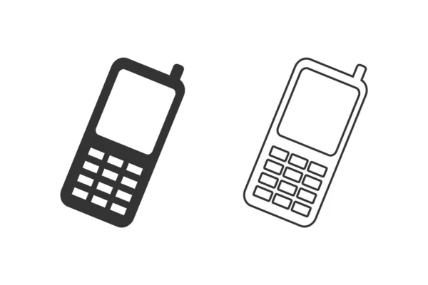 Telefon linia ikona zestaw mobilny symbol wektor — Wektor stockowy