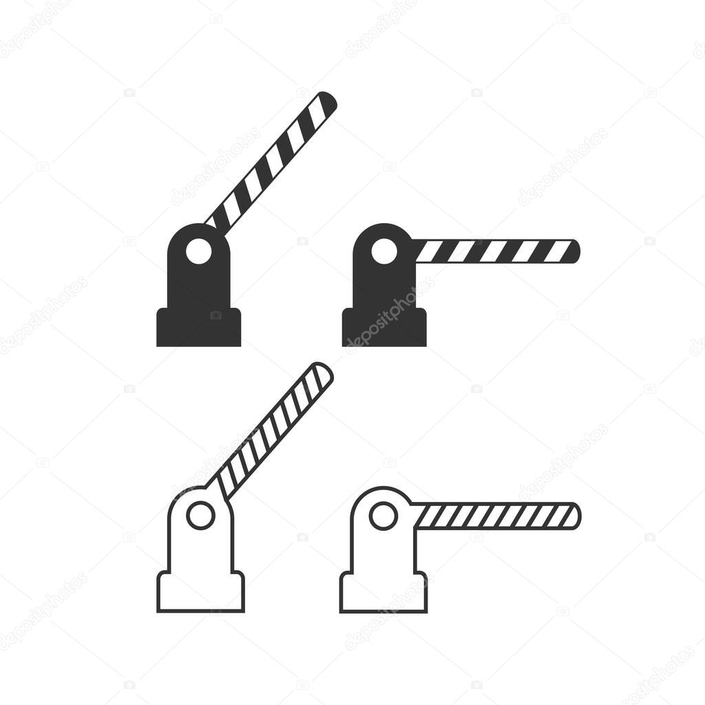Open and close obstacles line icon set. Vector illustration