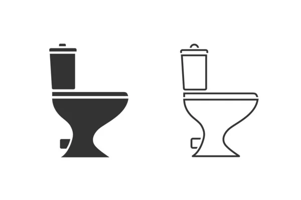 Designvorlage für das Symbol der Toilettenlinie. Vektor — Stockvektor