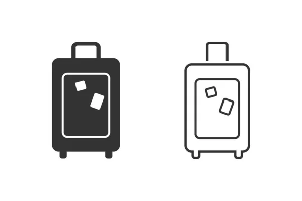 Zestaw ikon wektora torby podróżnej- płaski — Wektor stockowy