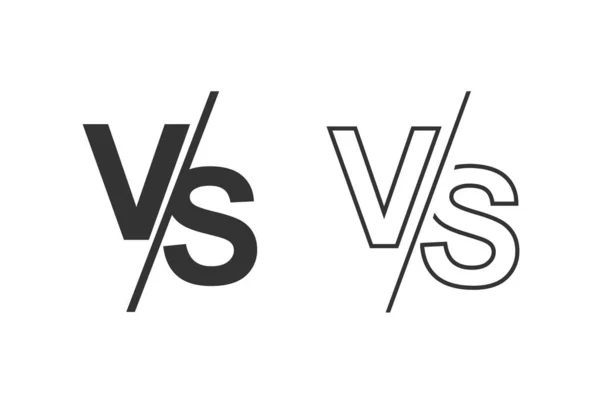 VS versus letras vector logo línea icono conjunto aislado sobre fondo blanco. — Vector de stock