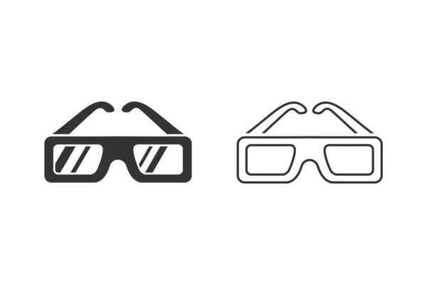 Realidade Aumentada Virtual Reality 3D Glasses Line Icon set. Vetor —  Vetores de Stock