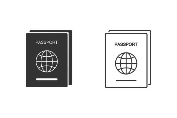 Icono de la línea de pasaporte. Identificación o pase la ilustración del documento como un simple signo vectorial Símbolo de moda en estilo glifo — Vector de stock
